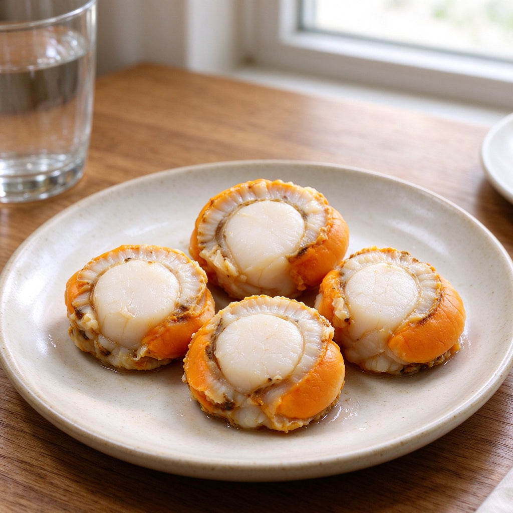 Half-Shell Scallops with Roe