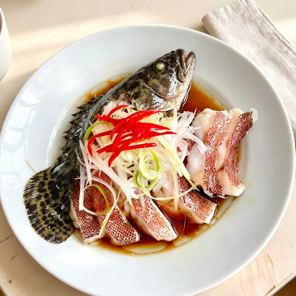 Steamed Whole Grouper with Ginger